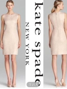 kate spade Cream Textured Sleeveless Sheath Dress